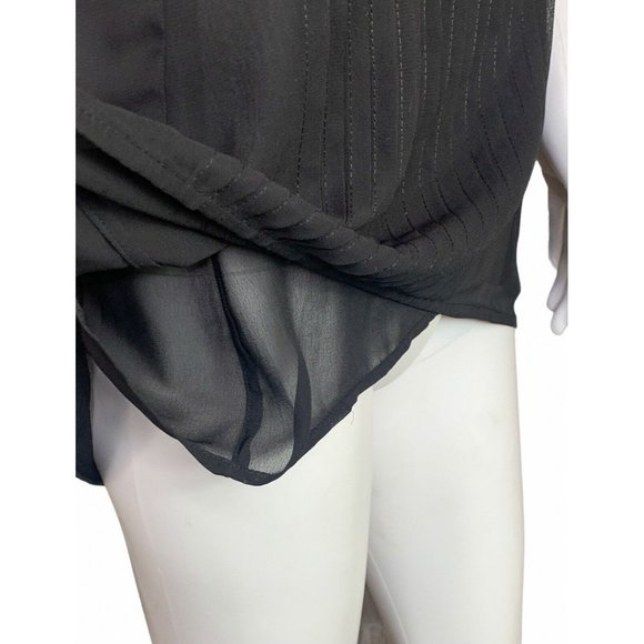 White House Black Market Black Sleeveless  Beaded Top Size 6 Small - Picture 4 of 7